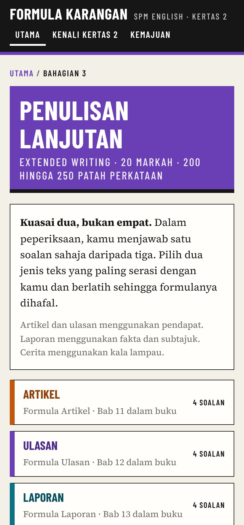 Pilihan Penulisan Lanjutan